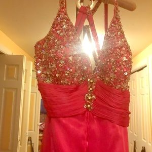 Fuchsia beaded dress